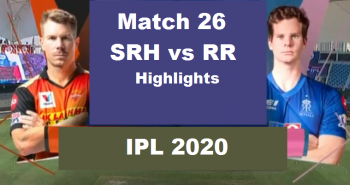 SRH Vs RR Highlights Match 25 IPL 2020