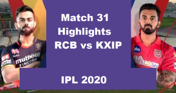 RCB Vs KXIP Highlights 2020
