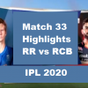 RR Vs RCB Highlights 2020