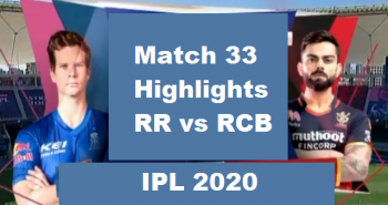 RR Vs RCB Highlights 2020