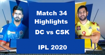 DC Vs CSK Highlights 2020