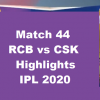 RCB Vs CSK Highlights 2020