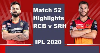 RCB Vs SRH Highlights 2020