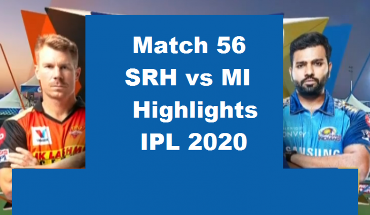 SRH Vs MI Highlights 2020